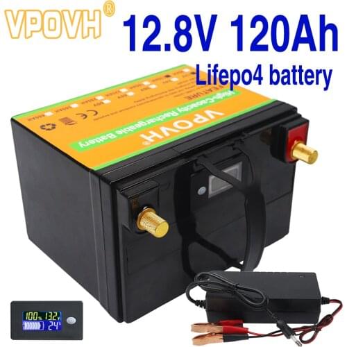 12V 120Ah LiFePO4 Battery Pack With BMS Lithium Power Golf Cart Batteries 3000 Cycles RV Campers Off-Road Off-grid Solar energy
