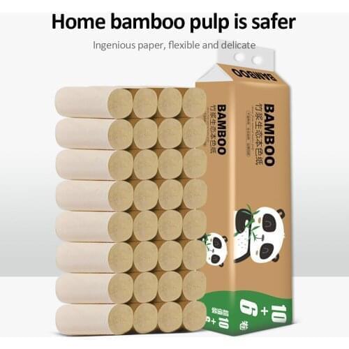 16 Coreless Rolls 4-Ply Wood Pulp Toilet Paper Natural Toilet Tissue Household Toilet Paper Thickened Kitchen Paper