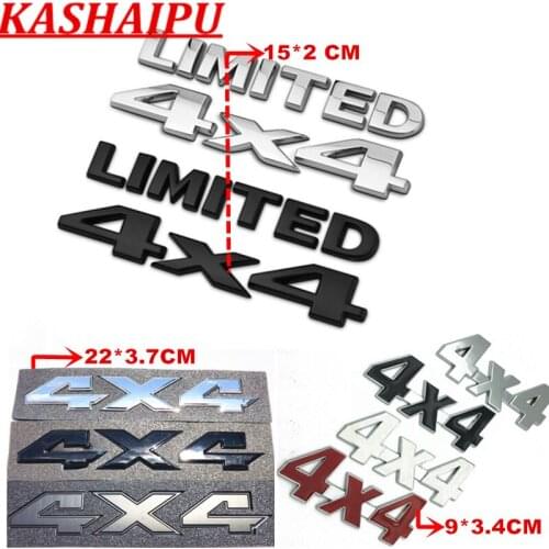 1x Three Size Car Four Wheels Drive 4x4 Limited Emblem Badge Decal Fits For Jeep Toyota Dodge Trunk Hood Side Door