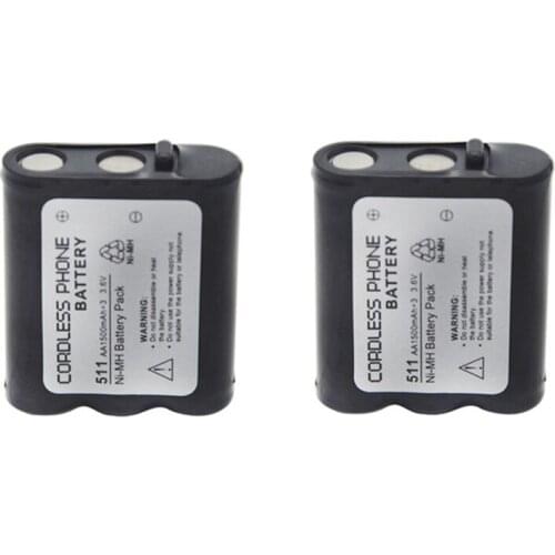 2PCS 3.6V 1500mAh Home Telephone Battery pack for Panasonic P511 P-P511 PP511 P-P511A ER-P511 HHR-P402