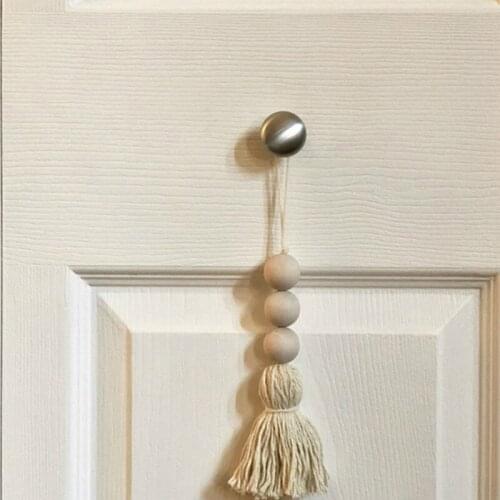 2Pcs Tassle Farmhouse Beads Natural Wood Garland Baby Nursery Room Door Decor Rustic Wedding Vase Ornament