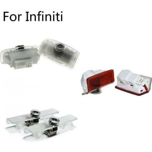 2X car Welcome Light led Door Light Projector Logo Ghost Lights For Infiniti QX30 JX35 QX80 FX G M EX Q50 Q60 Q70 QX50 QX60 QX70
