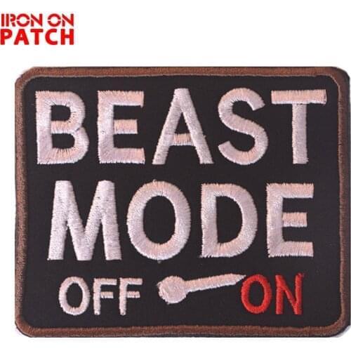 3PCS Beast Mode On Patch Tactical Emblem Badges Appliques Decorative Embroidered Patches For Backpack bag pride patch