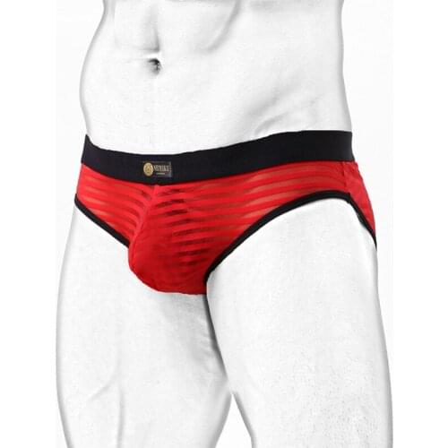 3PCS Mens Mesh Triangle Transparent Briefs Underwear Sexy Translucent Breathable Brirf Low Waist U convex New Fashion for Male