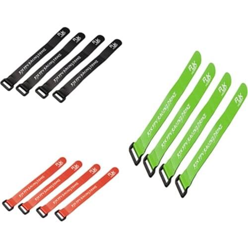 Fasteners Strap Non-Slip Silicone Battery Tie Straps Black Green Red 300mm*20mm 4pcs for FPV RC Drone Helicopter