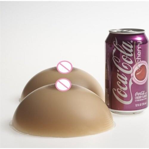 800g/pair Classic Round Brown Silicone Breast Boobs Fake Tits Enhancer Transgender Crossdresser Breast Forms Cup 34C/36B