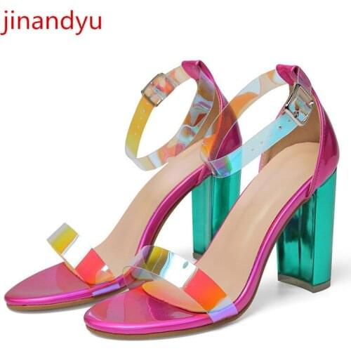 Colorful High Heels Gladiator Sandals Women Summer Shoes 2021 New Woman Pumps Sexy Shoes for Women High Heels Sex Sandalias 42