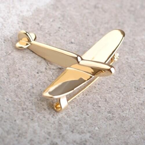 Madrry Handsome Airplane Brooches For Women Man Shirt Shoulder Decoration Helicopter Collar Broches Coat Pins Maschile Clips