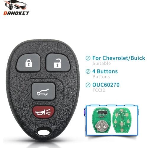 Dandkey Remote Car Key For Buick For Chevrolet Equinox Silverado 1500 2500 Suburban Cadillac GMC Saturn 315Mhz OUC60270 4 Button