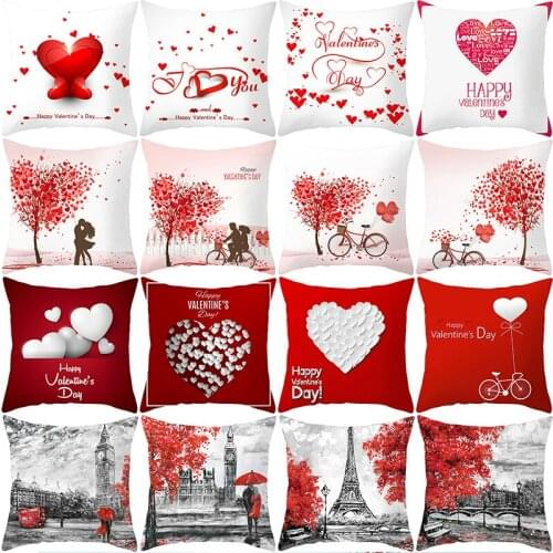 Valentine Pillowcase Sofa Cushion Case Bed Pillow Cover Home Decor Eiffel Tower Cushion Cover Parie Pillow Case 45*45cm