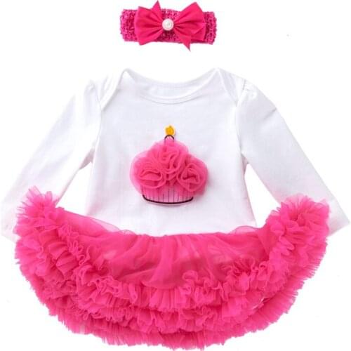 1st Year Birthday Dresses Unicorn Cake Printing Girls Baby Tutu Dress Outfits Floral Clothes for Lovely Girls Infant Bodysuits