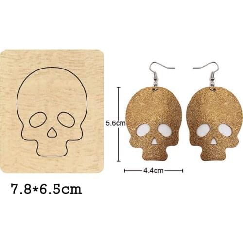 Fashion Skull Earrings Jewelry Punk Gifts Cutting Mold Wood Dies For Leather Blade Rule Cutter For DIY Leather Cloth Paper Craft