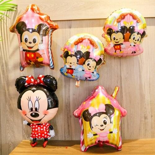Disney New Mickey Mouse Minnie Cartoon Anmie Figures Foil Balloons 1 Birthday Boy Girl Kids Party Decoration Supplies Air Globos