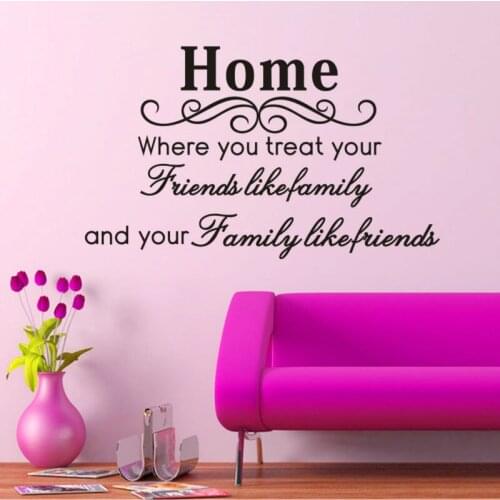 Home is friend home decor creative quote wall decal zooyoo8049 decorative adesivo de parede removable vinyl wall sticker