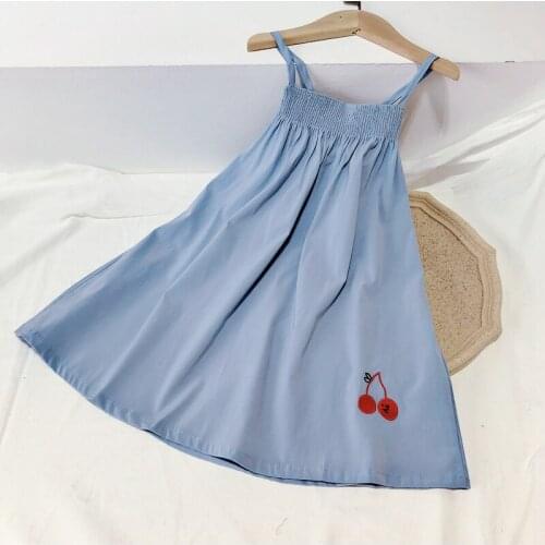 Summer 2020 Casual Solid Girls Dress Cartoon Kids Dresses For Girls High Quality Fashion Girl Clothes