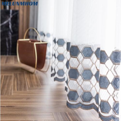Sale Limited Living Room Woven Curtain Cortina Embroidery Tulle For Living Room Bedroom Screen Sheer Finished Home Decor