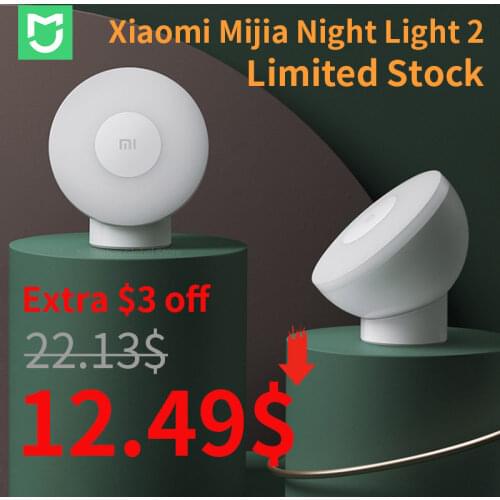 Global Version Xiaomi Mijia Night Light 2 Magnetic Attraction Night Lamp 360 Rotating Adjustable Infrared Body Sensor For Home