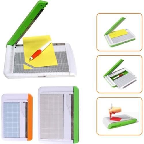 Multifunctional Paper Trimmer Guillotine Knife Craft Paper Cutter for DIY Scrapbooking Card Making Tool With Storage Function