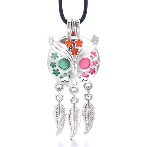 Fashion Love Angel Ball 010 Aroma Diffuser Necklace Open Antique Vintage Pendant Perfume Essential Oil Diffuser Locket Necklace