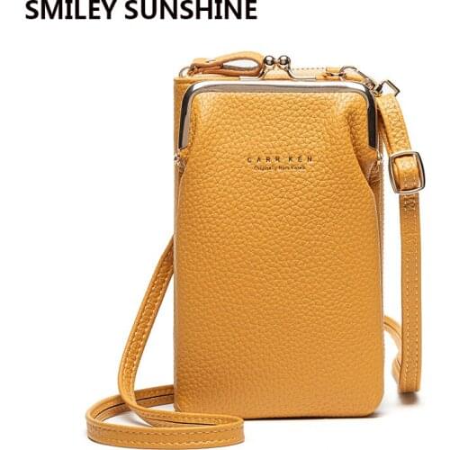 Fashion Small Crossbody Bags Women Mini PU Leather Flap Shoulder Messenger Bag For Women Yellow Ladies Mobile Phone Bag Wallet
