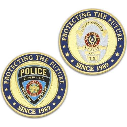Customized paint coins cheap custom made USA police Commemorative coin