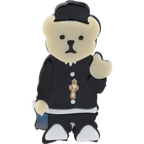 New Design Cartoon Cute Bear Brooches And Pins For Women Girls Acrylic Badges Brooch Pins Dress Decoration Jewelry Party Gifts