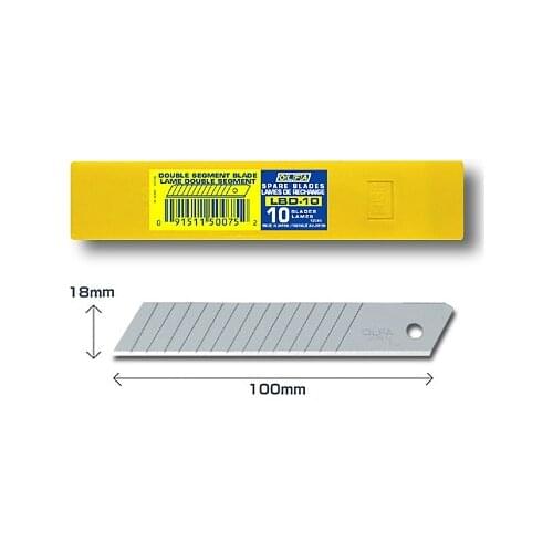 OLFA LBD-10 18mm Double segments heavy-duty Snap-off Blade FOR L-1 L-2 L-3 EXL BN-L NOL-1 NL-AL L5-AL L-5 DL-1 L-1 L-6 L6-AL