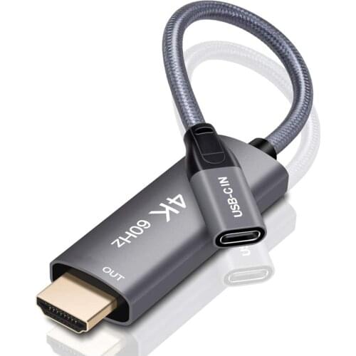 Cable Adapter Type-C Female To HDMI-compatible Male USB Type C 3.1 Input To HDMI-compatible Output Converter 4K 60Hz Adapter
