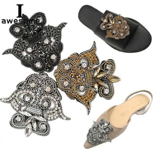 DIY Glass Shining Retro Bridal Wedding Party Shoes Accessories For high Heels Sandals Boots Manual Rhinestone Shoes Decorations