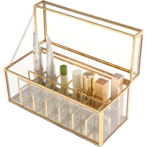Glass Lipsticks Makeup Display Organizer Comestic Storage Bathroom Accessories