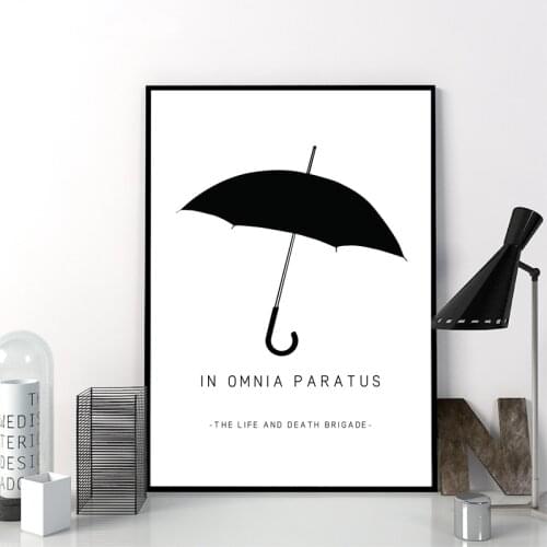 In Omnia Paratus Wall Art Canvas Posters Prints Gilmore Girls TV Show Painting Black White Umbrella Picture Home Wall Art Decor