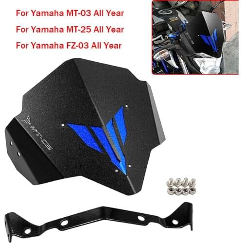 For Yamaha MT-03 MT-25 FZ-03 2015-2016 Motorcycle Windscreen Windshield High Strength Aluminum 2015 2016 MT 03 MT 25 FZ 03