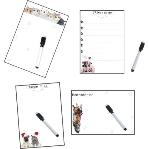 Vinyl Magnetic Whiteboard Fridge Magnets Dry Wipe Marker Record Message Board Reminder Memo Pads Daily Week Planner to do list