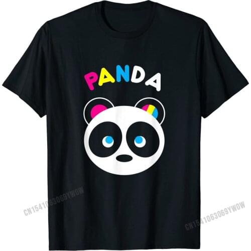 Funny Panda Shirt, LGBTQ Pansexual Pride Gift Men Latest Classic Tops Shirt Cotton Tshirts Leisure
