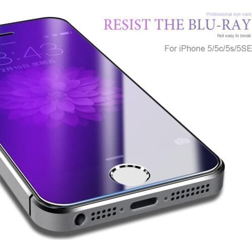 Tempered Glass For iPhone 5S 5 SE Screen Protector Anti Blue Light Protective Film For iPhone 6 6S 7 8Plus X XR XS 11 12 Pro Max