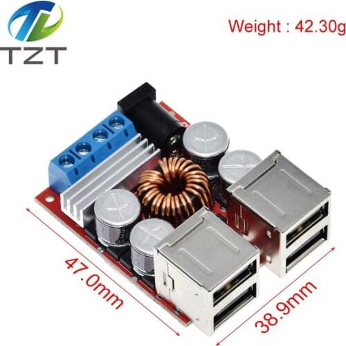 TZT 8V-35V 5V 8A DC-DC Vehicle Charging Board Power Supply Depressurization Module 4 port USB Output mobile Charger