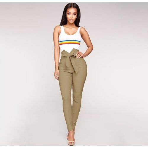 Women Pants 2021 New Brand High Elastic Waist Pants Female Office Lady Black Trousers Skinny Casual Pencil Pant For Femme
