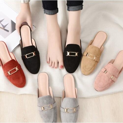 Women Mules Slippers Fashion Leisure Flat Sandals Summer Beautiful Loafers（Size 33-44