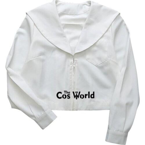 Womens Girls White Black Summer Long Sleeve Sailor Suits Tops Skirts JK School Uniform Students Cloth