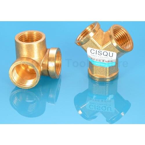 1pcs BSP 1/2" Female Thread Brass Y Type 3-way Connector Pneumatic Plumbing Pipe Fitting Water Fuel Gas Copper Adapter