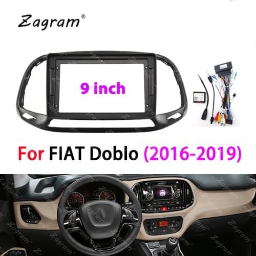 2 Din 9 inch Car Radio Fascia for FIAT Doblo 2016 2017 2018 2019 Fitting Adaptor Panel Dash Mount Installation DVD Frame