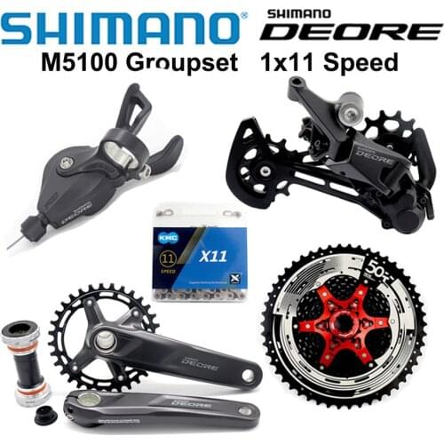 Shimano DEORE XT M5100 Groupset MTB Mountain Bike 1x11-Speed 46T SL+RD+CSMX8+X11 HG601 M5100 Crankset 170MM 175MM
