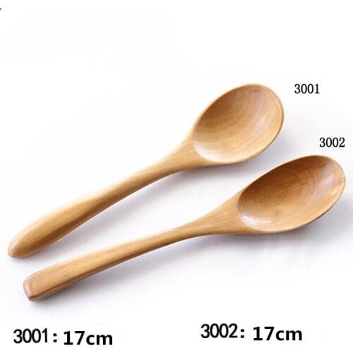 3PCS/LOT Tea Direct Selling Wood Stocked Ce / Eu Colher Spoons Lovely Eco-friendly Kitchen Dining Wooden Tableware Spoon