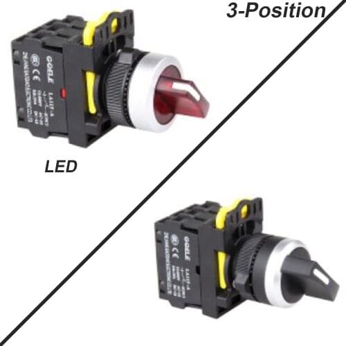 5 PCS 3-Position Push button switch Selector switch short handle Latching OR Momentary Waterproof IP65 1NO 1NC 2NO 2NC