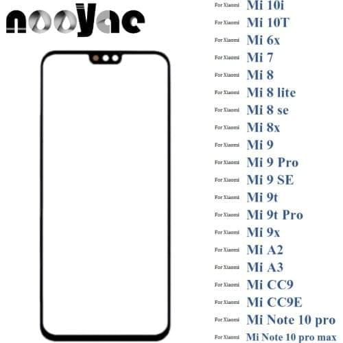 Black Digitizer LCD Sensor Glass For Xiaomi Mi 10i 10T 6x 7 8 lite SE 8x 9 SE Pro Touch Screen Glass lens Panel 5pcs/lot