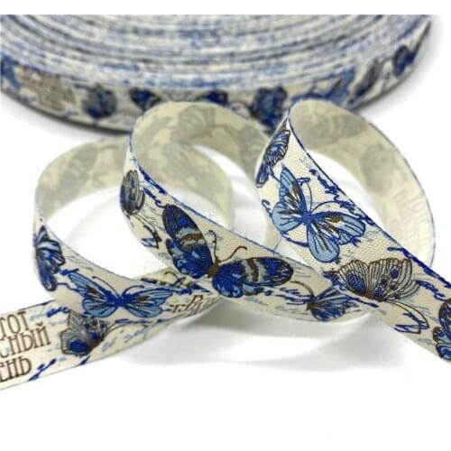 5Yards 15mm Cotton Ribbon Black and white pattern Printed Cotton Ribbons For Wedding Christmas Decoration DIY Sewing Fabric #11