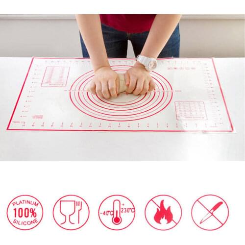 60*40cm kneading pad silicone pad large chopping board rolling pad and dough pad thickened baking pad non-stick pad with Scale