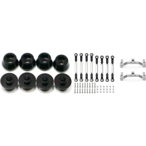 8 Pcs Metal Connecting Rod Screw Gasket & 1 Set RC Car Pull Rod Steering Link Rod Pull Rod Base Set