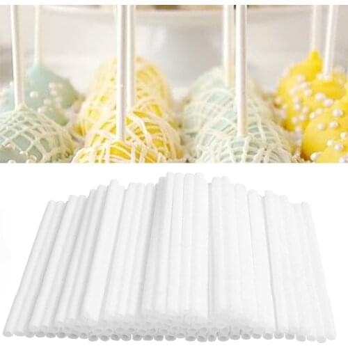 80Pcs Plastic Lollipop Stick Safe White Cake Pop Sucker Sticks For Chocolate Sugar Candy Lollypop DIY Mold Bakeware Tool