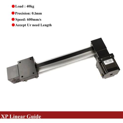 Free Shipping 100-400MM Effective Stroke 3M-15mm Timing Belt Linear Guide Motion Module Rail Table Slide Stage CNC+Step Motor
